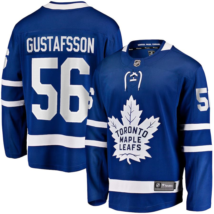 Men Toronto Maple Leafs #56 Erik Gustafsson Fanatics Branded Blue Home Breakaway NHL Jersey